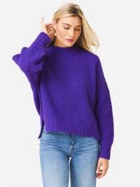 XiRENA Bold Purple Chunky Crewneck Sweater